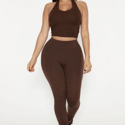 Fashion Nova Womens Almost Every Day Leggings Brown Stretch PullOn Sz XSmall NWT